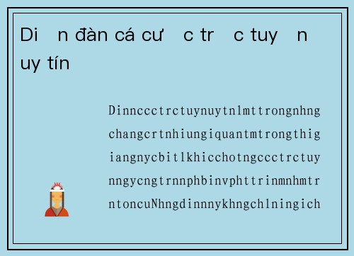 Diễn đàn cá cược trực tuyến uy tín