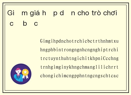 Giảm giá hấp dẫn cho trò chơi cờ bạc