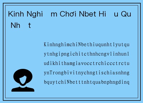 Kinh Nghiệm Chơi Nbet Hiệu Quả Nhất