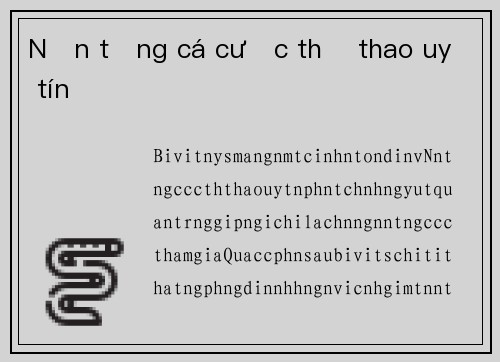 Nền tảng cá cược thể thao uy tín
