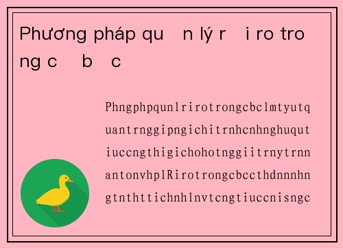 Phương pháp quản lý rủi ro trong cờ bạc
