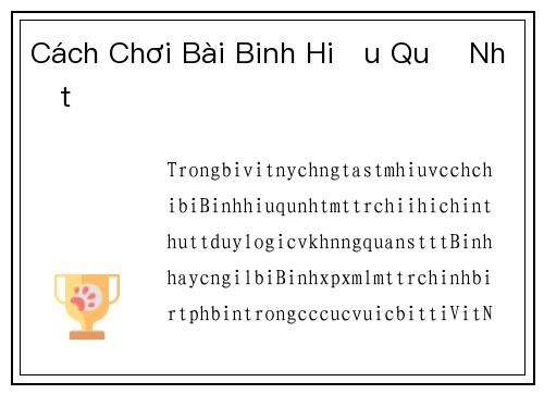 Cách Chơi Bài Binh Hiệu Quả Nhất