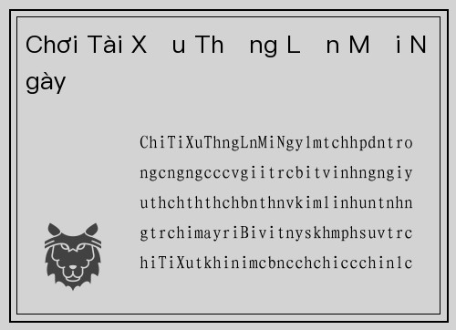 Chơi Tài Xỉu Thắng Lớn Mỗi Ngày