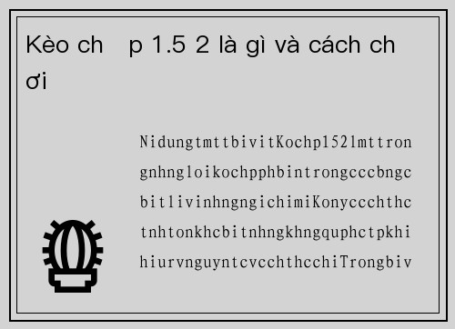 Kèo chấp 1.5 2 là gì và cách chơi