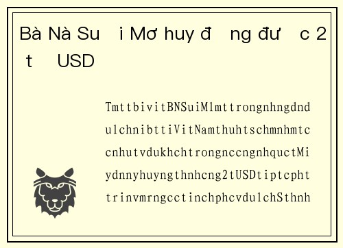 Bà Nà Suối Mơ huy động được 2 tỷ USD